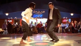 Uma Thurman und John Travolta tanzen. Uma Thurman und John Travolta tanzen.
