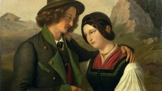Ein Gemälde von 1840 zeigt ein junges Paar in östereichischer Tracht