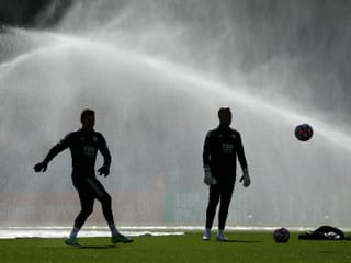 Spieler beim Aufwärmen