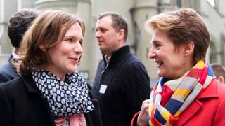 Die beiden nach der Bekanntgabe der Berner Wahlresultate am 25. März 2018