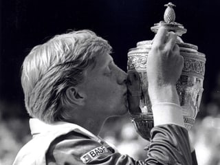 Boris Beckers erster Triumph in Wimbledon 1985. 