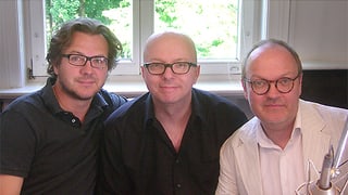 Andreas Fröhlich, Oliver Rohrbeck und Jens Wawrczeck, die seit über 30 Jahren den drei jugendlichen Detektiven der Hörbuchreihe «Die drei ???» ihre Stimme leihen. Andreas Fröhlich, Oliver Rohrbeck und Jens Wawrczeck, die seit über 30 Jahren den drei jugendlichen Detektiven der Hörbuchreihe «Die drei ???» ihre Stimme leihen.