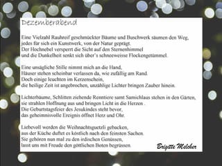 Ein Gedicht auf einem leuchtenden Hintergrund.