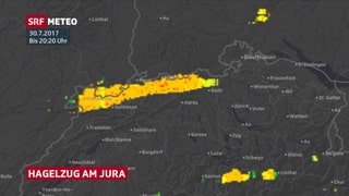 Schweizer Karte mit gelber Fläche am Jura