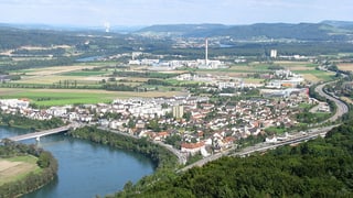 Stein von oben, Rhein im Vordergrund