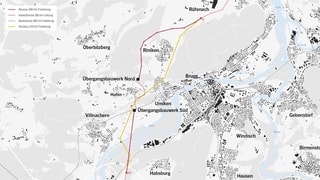 Karte mit Standorten der Leitungen. Karte mit Standorten der Leitungen.