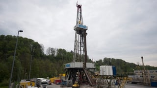 Der Bohrturm für das St. Galler Geothermie-Projekt.