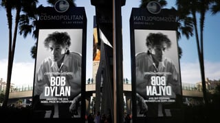 Zu sehen sind Plakate von Bob Dylan in Las Vegas.