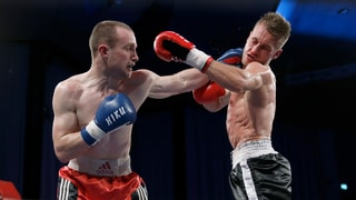 Zwei Boxer im Ring.