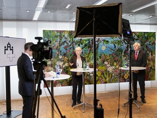 Moret und Stöckli im Interview. Moret und Stöckli im Interview.