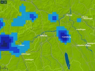 Die Karte zeigt Regen in Lenzburg.