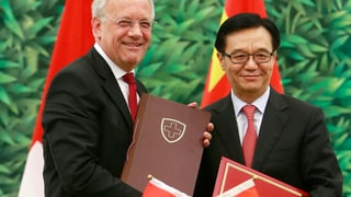 Schneider-Ammann mit chinesischem Amtskollegen.