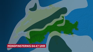 Schweizer Karte mit hellgrauer Färbung, wo Nebel möglich ist. Dunkelgrau, wo das Nebelrisiko hoch ist. 