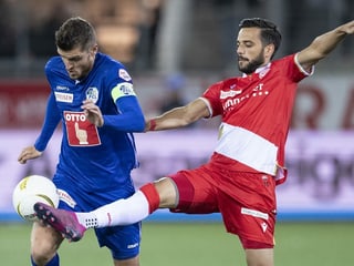 Pascal Schürpf (Luzern, links) und Matteo Tosetti (Thun).