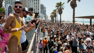 Feiernde an der Pride in tel Aviv. Feiernde an der Pride in tel Aviv.