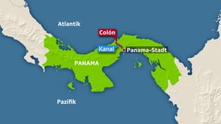 Karte Panama-Kanal. Karte Panama-Kanal.