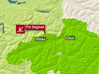 Karte vom Flugzeugabsturz am Piz Segna Karte vom Flugzeugabsturz am Piz Segna