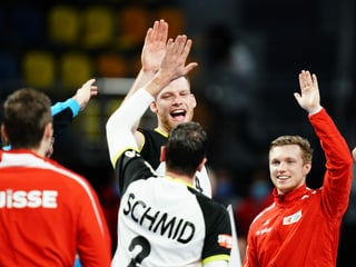 Die Schweizer Handballer reisen mit einem weiteren Sieg im Gepäck nach Hause. Die Schweizer Handballer reisen mit einem weiteren Sieg im Gepäck nach Hause.