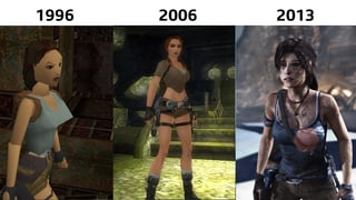 Lara Croft im Wandel der Zeit.