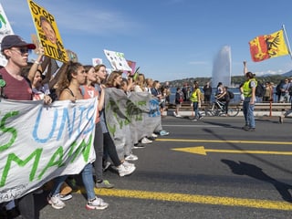 Junge Demonstranten in Genf.,