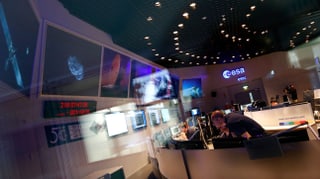 Foto aus dem Hauptkontrollraum der Esa in Darmstadt 