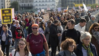 Demonstrierende in Genf (9. Oktober 2021).