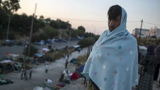 Migrant auf der griechischen Insel Lesbos