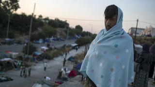 Migrant auf der griechischen Insel Lesbos Migrant auf der griechischen Insel Lesbos