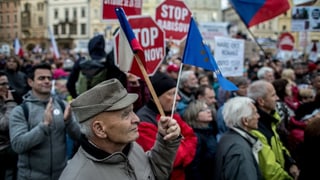 Demonstranten in Prag