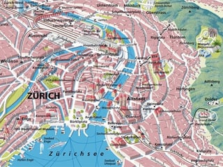 Panoramakarte einer Stadt