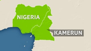 Karte mit Nigeria und Kamerun eingezeichnet