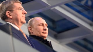 Russland-Präsident Wladimir Putin und IOC-Chef Thomas Bach. 