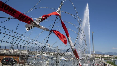 Massive Sicherheitsvorkehrungen am Genfer Seebecken.
