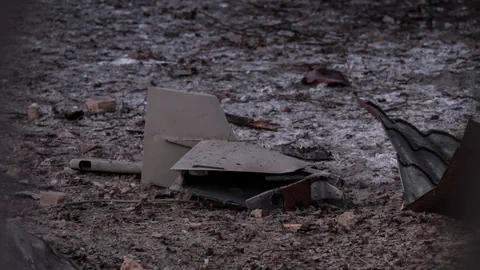 Überreste einer abgeschossenen russischer Drohne.