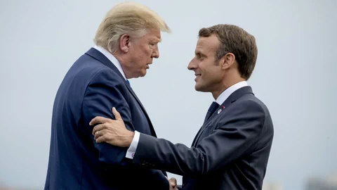 Donald Trump und Emmanuel Macron im Gespräch