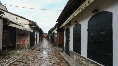 Leere Innenstadt von Sarajevo
