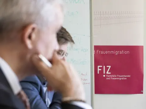 Ein Büro der Fachstelle für Frauenhandel und Frauenmigration.