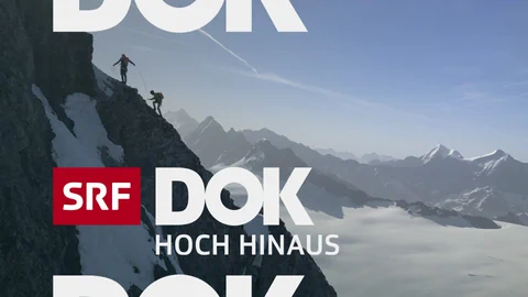Bergsteiger auf einem schmalen Grat