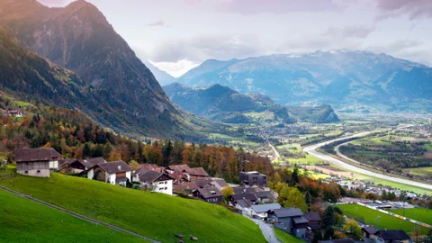 Blick auf Triesenberg und das Rheintal