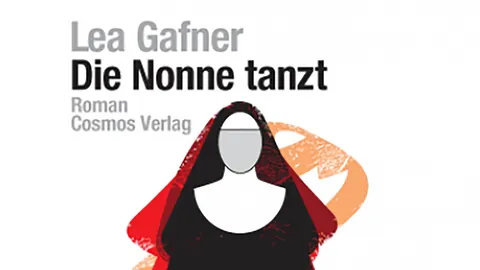 Buchtitel von «Die Nonne tanzt» mit einer gezeichneten Nonne.