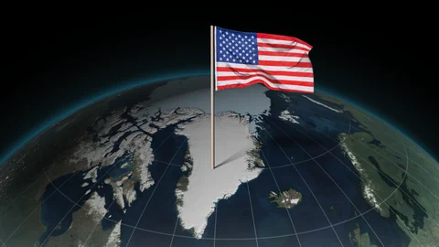 Kartengrafik: US-Flagge steckt auf grönländischem Territorium