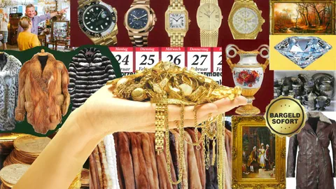 Collage aus dubiosen Altgold-Flyern