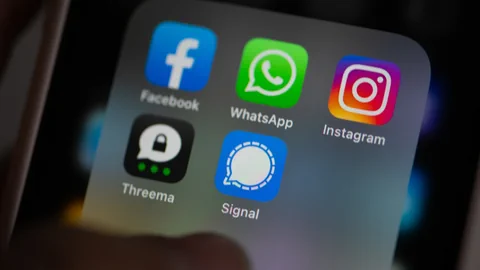 Screenshot von einem Handybildschirm mit Apps von Social Media.