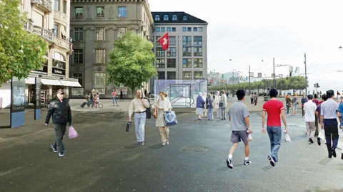 Visualisierung einer Metrostation beim Schwanenplatz Luzern.