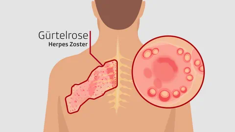 Grafische Darstellung der Gürtelrose