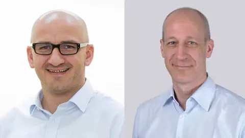 Porträts von Naser Morina und Matthis Schick.