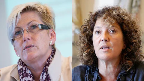 Porträt der beiden Berner Regierungsrätinnen Beatrice Simon (BDP) und Barbara Egger-Jenzer (SP).
