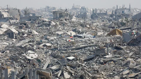 Völlig zerstörte Häuser in Gaza.