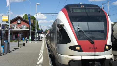 S-Bahn steht im Bahnhof Laufenburg