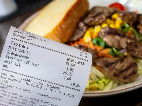 Restaurantbeleg mit Mehrwertsteuer